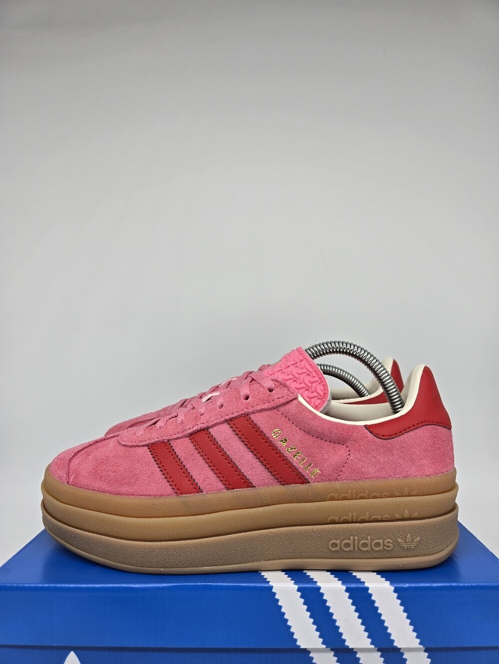 Adidas Gazelle Bold JQ7407 Rose Tone Better Scarlet Shoes Women's Size 6.5